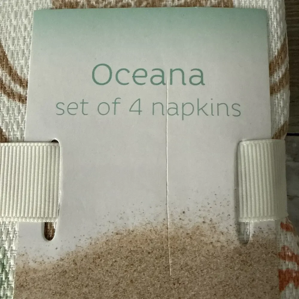 Fabric Dinner Napkins Set of 4 Beach Comber Shells Lake Nautical By‎ Oceana